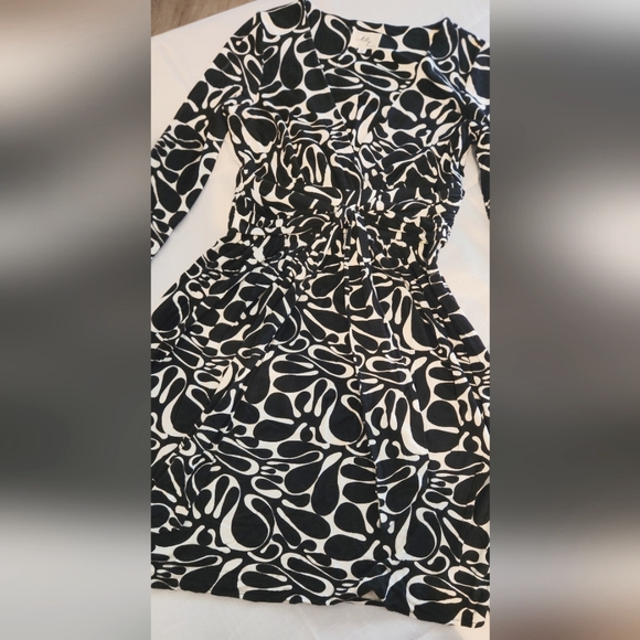 An Original Milly Black/White Jersey Knit Surplice Dress small - Picture 3 of 10